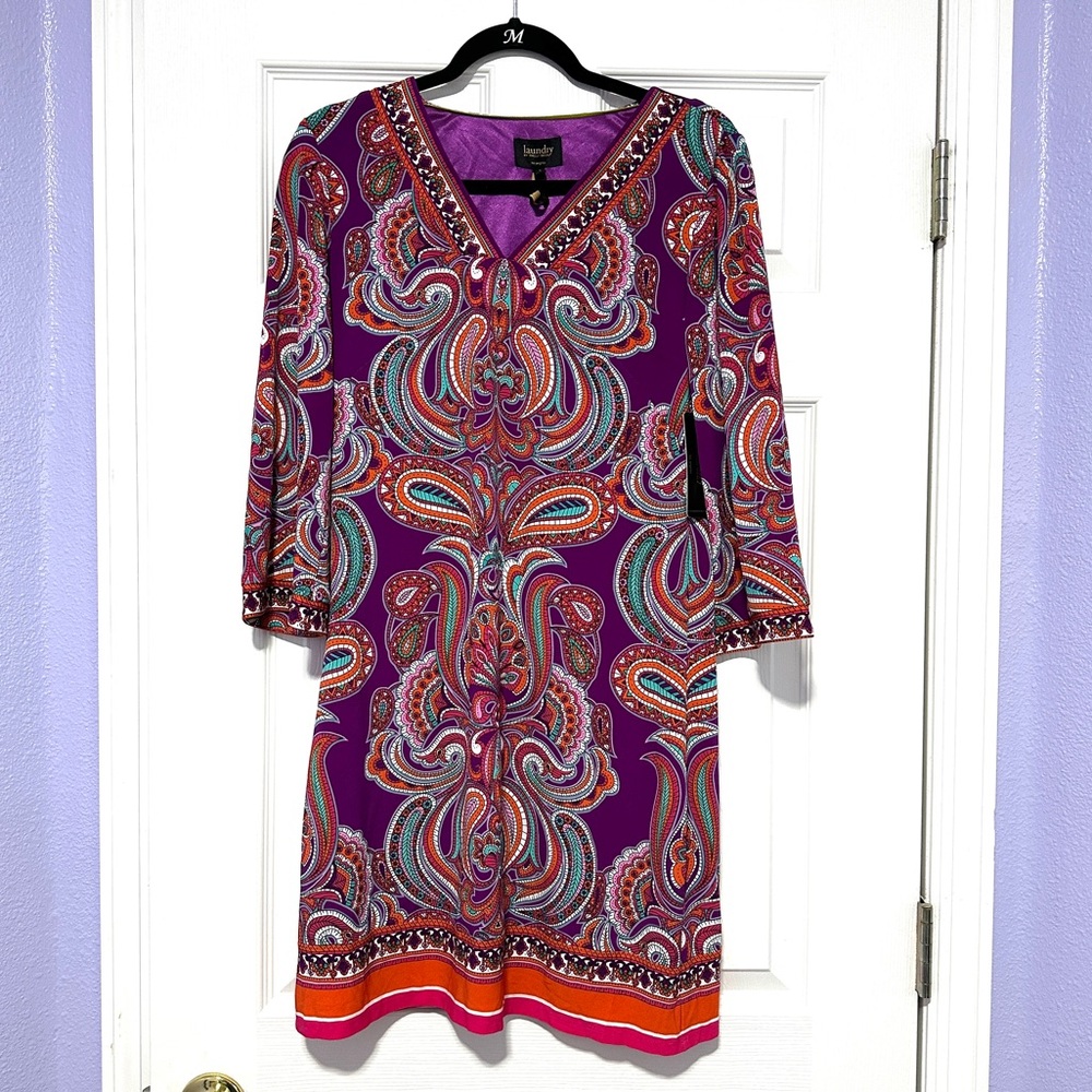 LAUNDRY by Shelli Segal  | Sheath Lined Dress Pink Colorful | Size: S